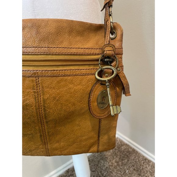 Fossil Brown Distressed Hobo Crossbody - Picture 6 of 6